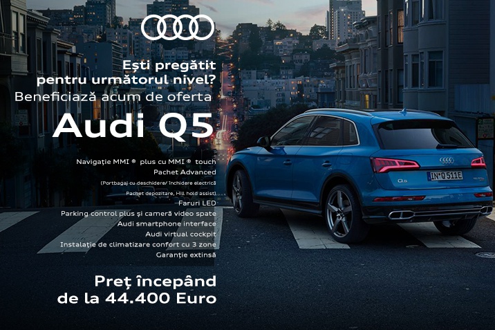 Beneficiază acum de oferta Audi Q5 -Preț începând de la 44.400 Euro + TVA