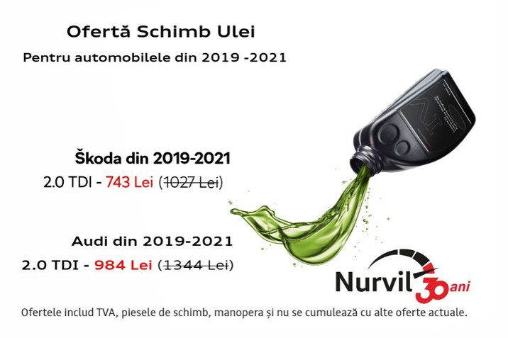 Ofertă Schimb Ulei Audi  2019–2021