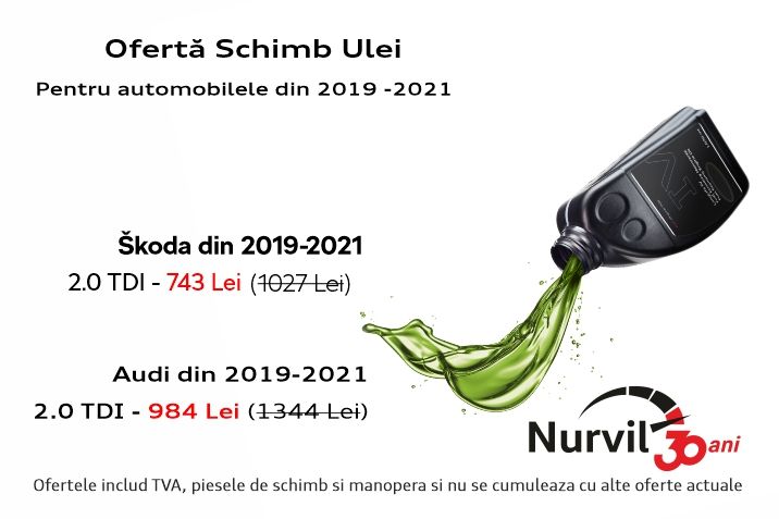 Ofertă schimb ulei Audi 2019 - 2021