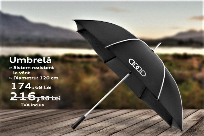 Ofertă umbrelă Audi cu sistem rezistent la vânt 