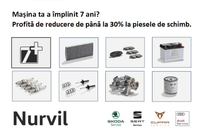 30% reducere la piesele de schimb