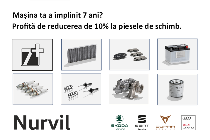 Reducere la piesele de schimb pentru automobilele Škoda/SEAT/Cupra & Audi 