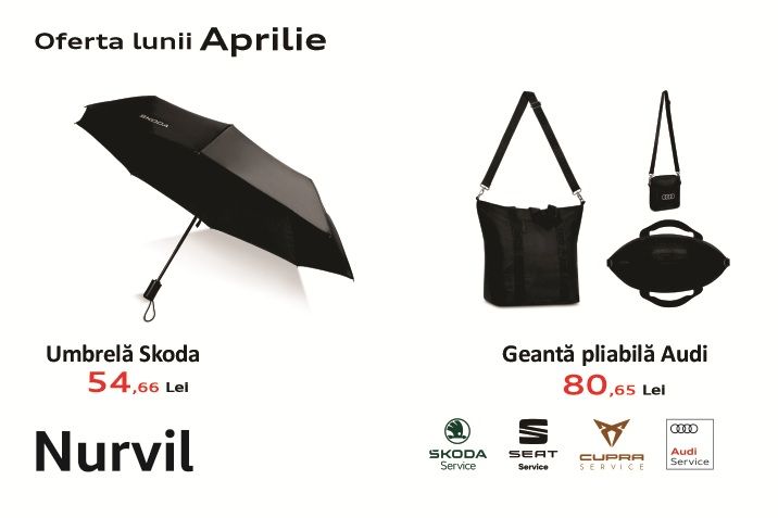 Ofertă umbrelă Skoda / Ofertă geantă pliabilă Audi 
