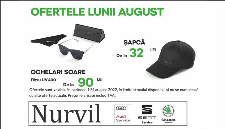 Oferta lunii august - sapca & ochelari soare